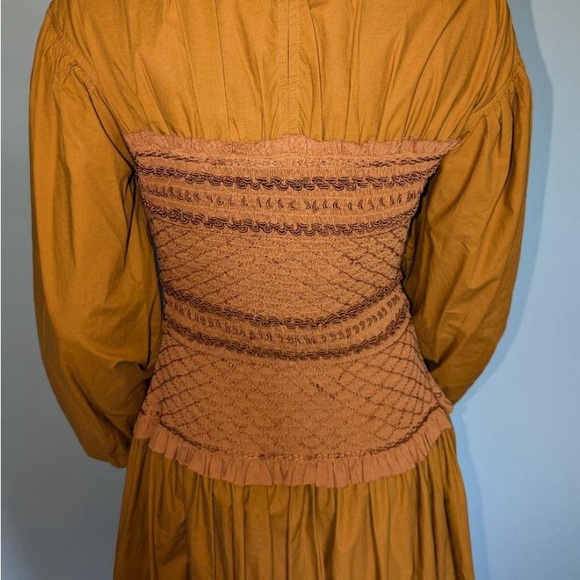 NWT Ulla Johnson Ayaz Sandstone Midi Cotton Dress Size 6 - Picture 6 of 11